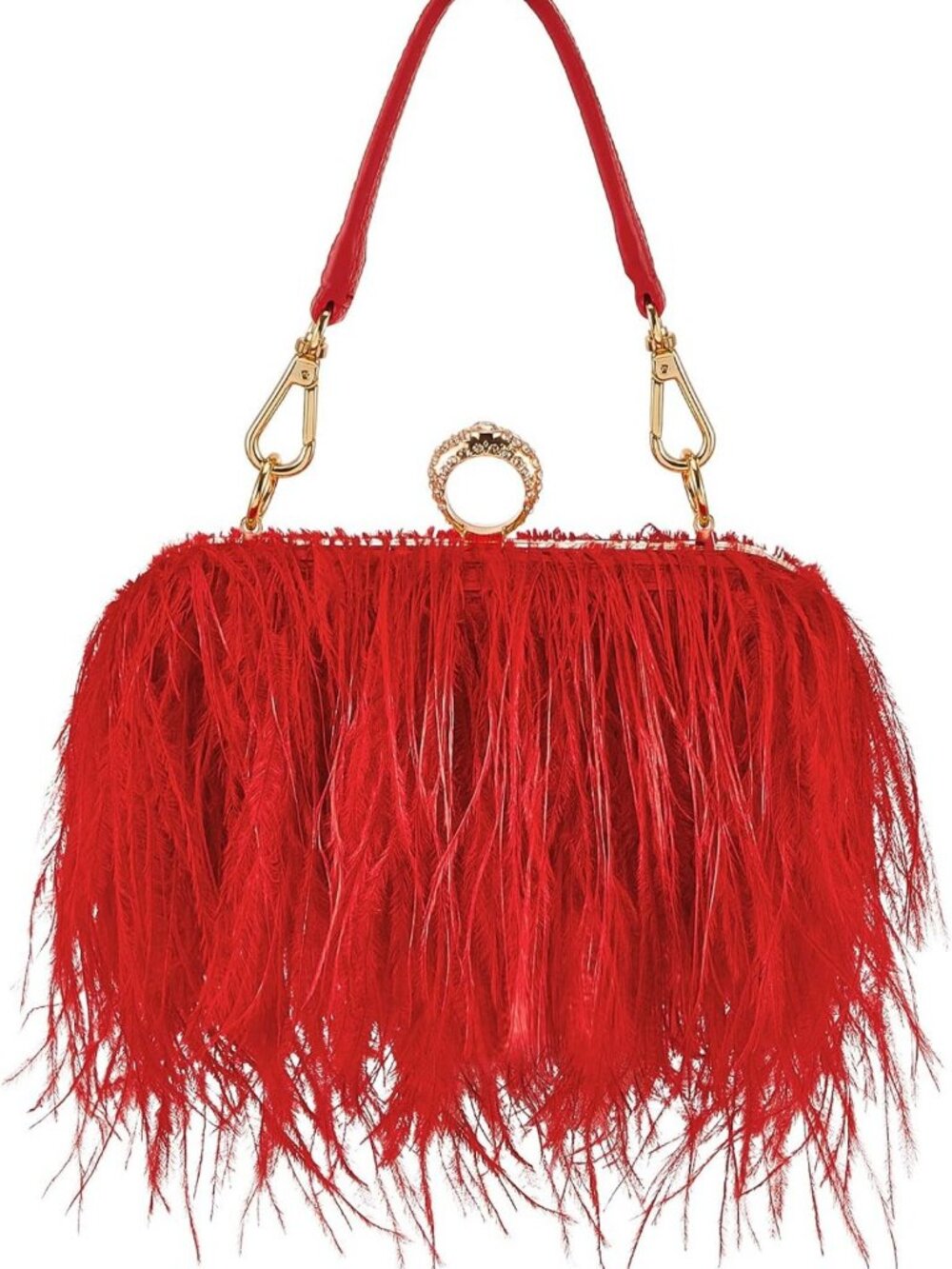 Chic Ostrich Feather Purse for Women | Stylish Handbag | Trendy Evening Bag